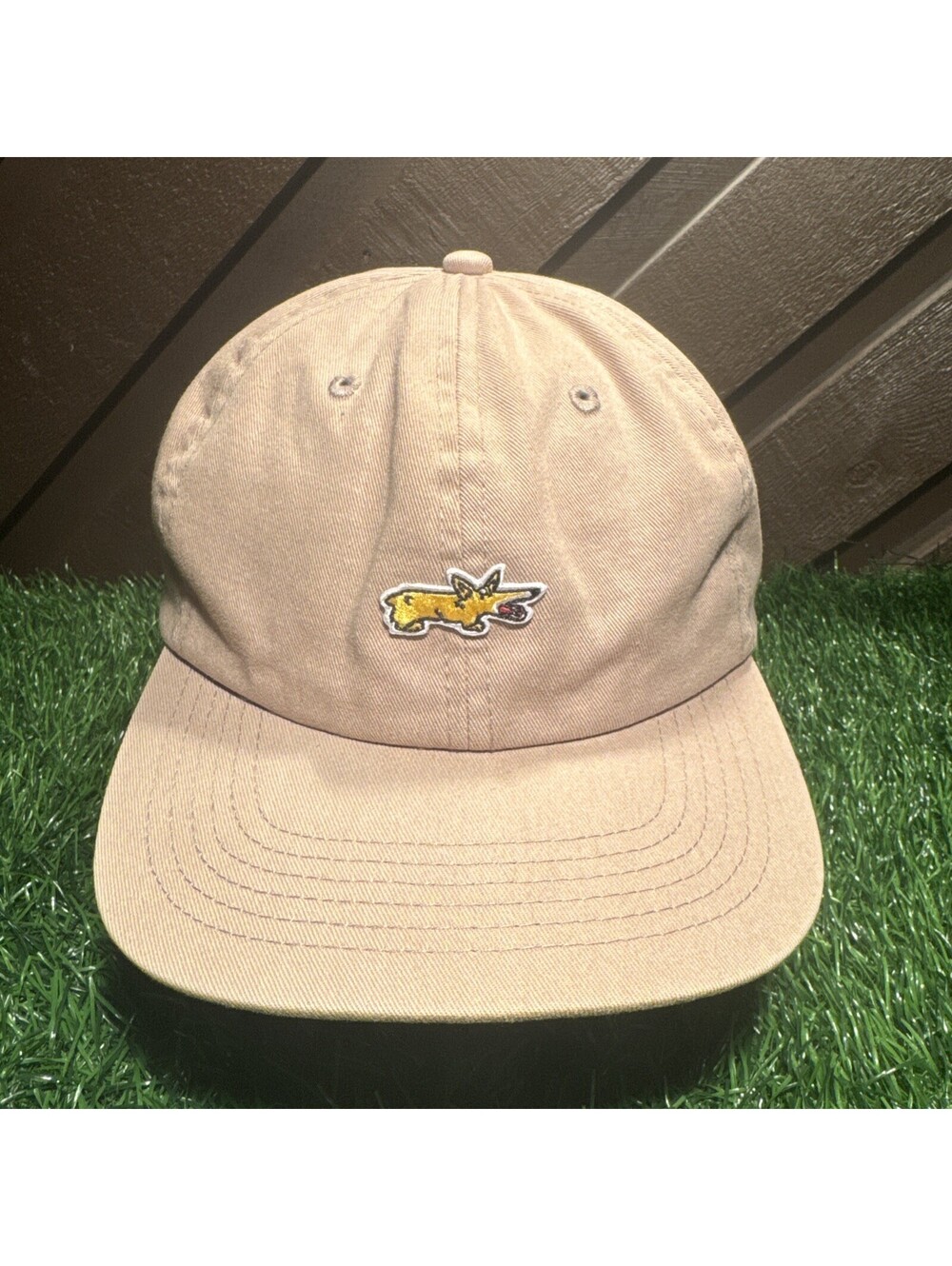Fairdale Bikes Montys Own Strapback Dad Hat Khaki Tan Bicycle Mascot Cap